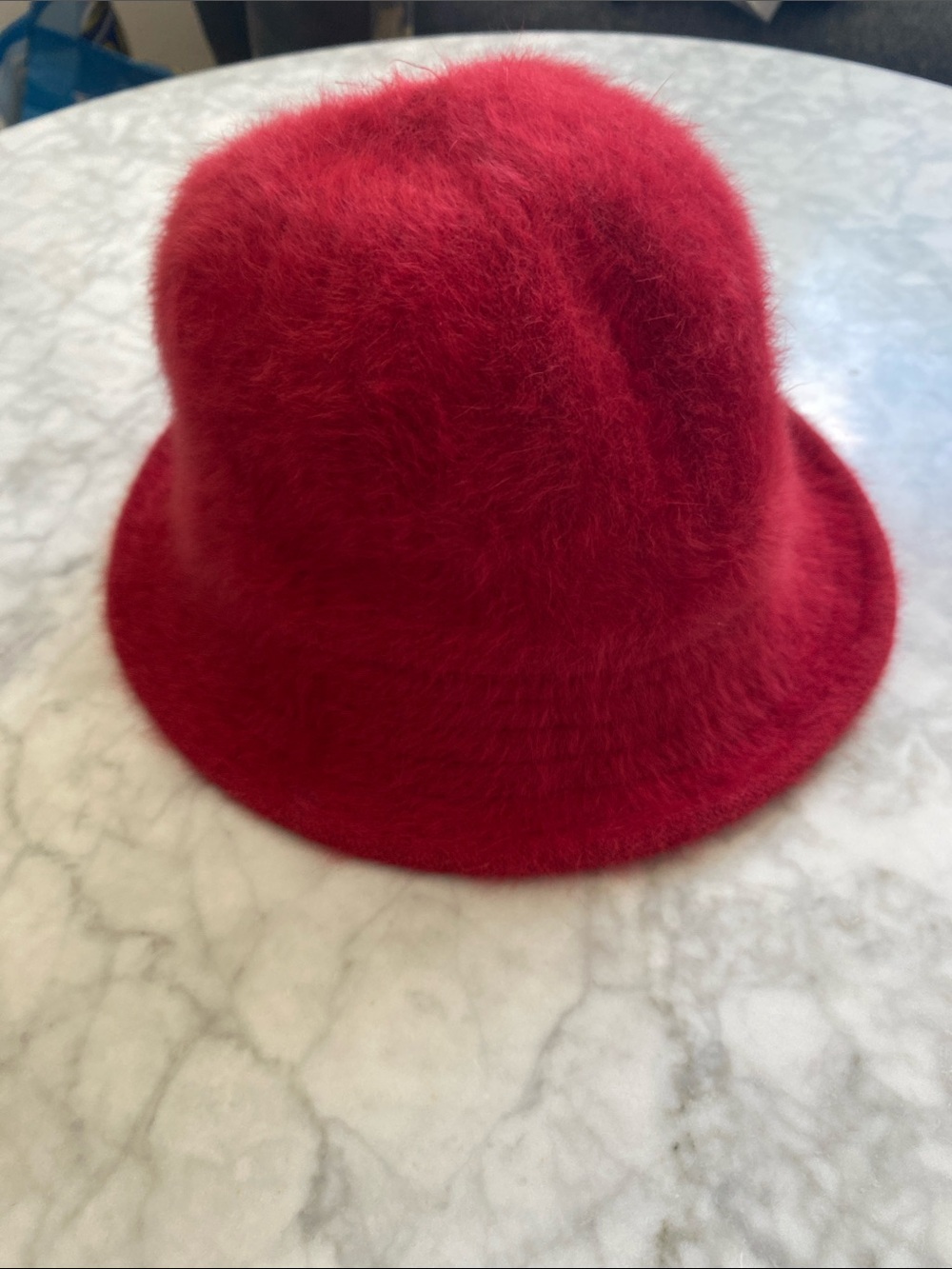 Vintage Red Fur Bucket Hat